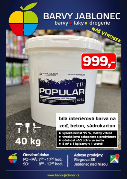 POPULAR — bílá interiérová barva