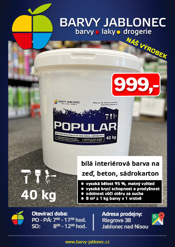 POPULAR — bílá interiérová barva