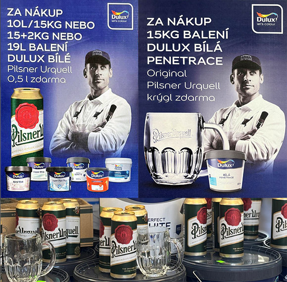 DULUX Akce — zdarma Pilsner Urquell